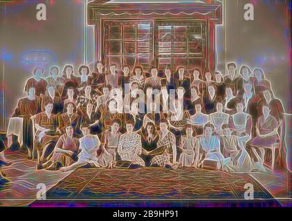 Arab Ladies' Unione. Il secondo gruppo. Hotel King David sett. 15 1944 membri delle donne arabe di unione con Huda Shaʻrawi (centro, seduto, con velo nero). 1944, Gerusalemme, Israele Foto Stock