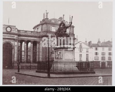 STATUA DELLA REPUBBLICA Statua de la République par Feuchères, Place du Palais-Bourbon. Calotipo. Parigi (VIIème arr.). Photographie de Charles Marville (1813-1879). Parigi, musée Carnavalet. Foto Stock