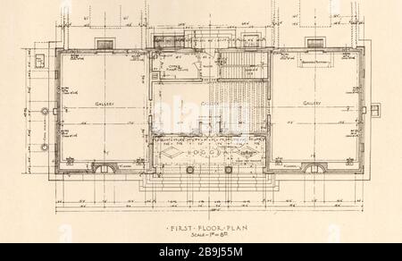 Butler Art Institute, Youngstown, Ohio. Piano primo. McKim, Mead & White, Architetti (1919) Foto Stock