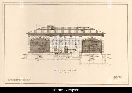 Butler Art Institute, Youngstown, Ohio. Elevazione posteriore. McKim, Mead & White, Architetti (1919) Foto Stock