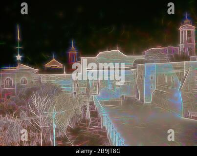 Immagine notturna della Chiesa della Natività a Natale 1945, West Bank, Betlemme, Israele Foto Stock