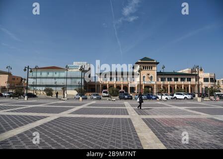 Immagini della città di Valencia (Spagna) completamente deserta dopo aver decretato lo stato di allarme da Covid 19, Coronavirus. Foto Stock