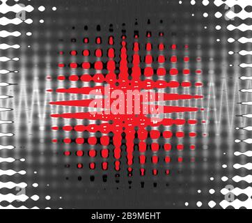 Strisce nere e rosse per sfondi e sfondi. Astrazione Foto Stock