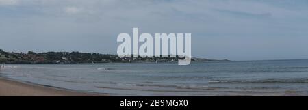 Vista panoramica di Punta ballena dalla spiaggia di Solanas, Maldonado, Uruguay Foto Stock