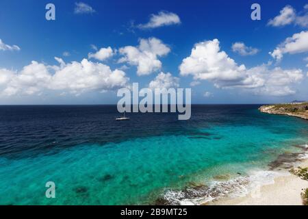 1000 scalini spiaggia su Bonaire; Caraibi Foto Stock