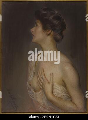 Busto di Donna. Antonio de la Gandara (1861-1917). "Buste de femme". Pastello. Musée des Beaux-Arts de la Ville de Paris, Petit Palais. Foto Stock
