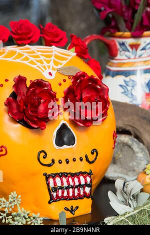 Giorno dell'altare Morto, mercato agricolo di Santa Barbara, Santa Barbara, California Foto Stock