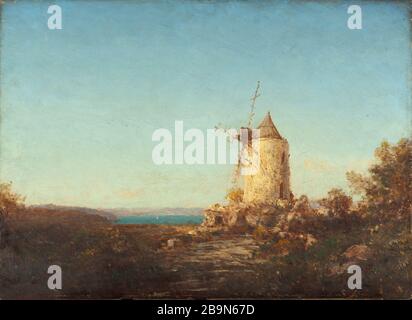 Mulino vicino Martigues Félix Ziem (1821-1911). 'Molin près de Martigues'. Huile sur bois. Musée des Beaux-Arts de la Ville de Paris, Petit Palais. Foto Stock