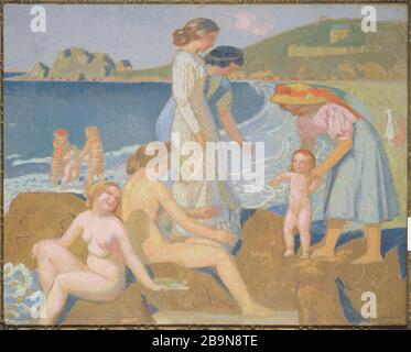 Bagnanti a Perros-Guirec Maurice Denis (1870-1943). "Baigneuses à Perros-Guirec", vers 1912. Musée des Beaux-Arts de la Ville de Paris, Petit Palais. Foto Stock