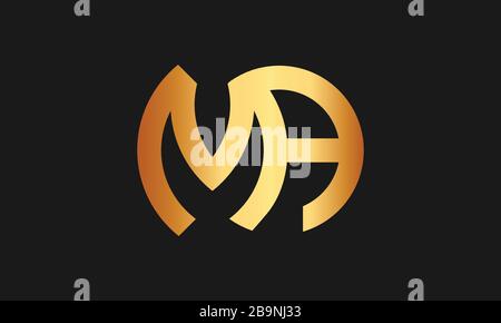 AM, ma Letter Logo Design con la tipografia creativa moderna di tendenza e il logo monogramma Illustrazione Vettoriale