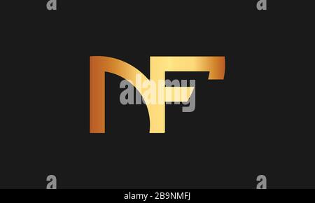 NF, FN Letter Logo Design con la grafica creativa moderna e trendy e il logo monogramma. Illustrazione Vettoriale