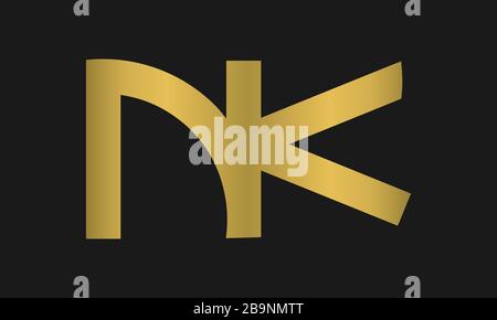 KN, NK Letter Logo Design con la moderna e creativa tipografia trendy e il logo monogramma. Illustrazione Vettoriale