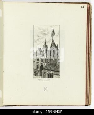 Collezione di 102 disegni [Parigi Vecchia] la Chiesa di San Michele nella città Henri Chapelle (1850-1925). "Le Vieux Paris". Recueil de 102 dessins. L'église Saint-Michel-en-la-Cité. Parigi, musée Carnavalet. Foto Stock