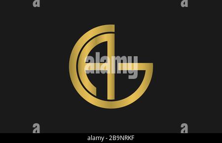 A , G , AG , GA letter logo design e monogramma logo Illustrazione Vettoriale