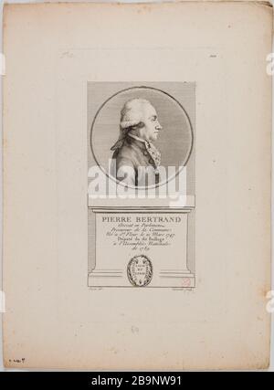 Ritratto di Pierre Bertrand. Abraham-Louis Girardet (1772-1820). Ritratto di Pierre Bertrand. Gravure au burin et à l'eau forte. Parigi, musée Carnavalet. Foto Stock