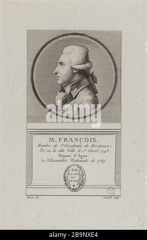 Ritratto di François, membro dell'Accademia di Bordeaux, deputato Agen agli Stati generali nel 1789. Abraham-Louis Girardet (1772-1820). 'M. François, membre de l'Académie de Bordeaux, député d'Agen aux états Généraux de 1789'. PhysionoTraces. Parigi, musée Carnavalet. Foto Stock