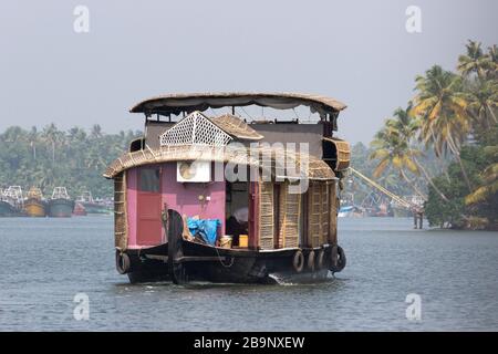 Casa barca di Kerala Foto Stock