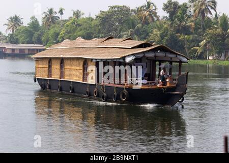 Casa barca di Kerala Foto Stock