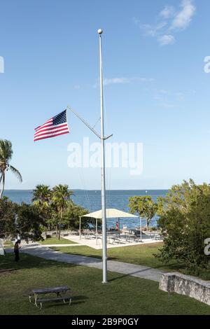 La vista dal Centro visitatori Dante Fascelle al Convoy Point nel Parco Nazionale di Biscayne a Homestead, Florida, USA Foto Stock