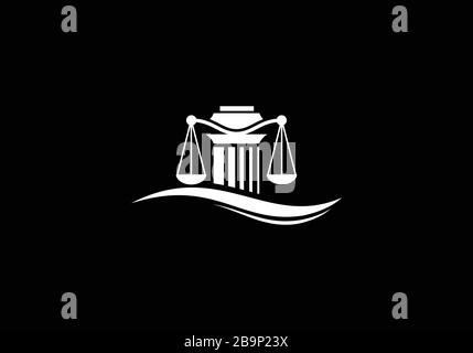 Design del logo Law, modello del logo Pillar Law Office Vector Illustrazione Vettoriale