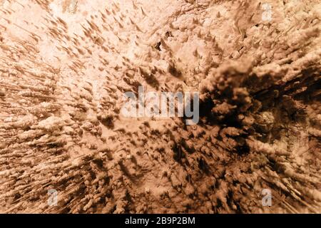 Bellissimo scatto di formazione di stalattiti nella grotta di Stalattite, Israele Foto Stock