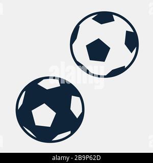 calcio o palla di calcio icona isolato disegno di illustrazione vettoriale Illustrazione Vettoriale