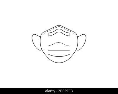 Maschera medica, icona paziente. Illustrazione vettoriale, design piatto. Illustrazione Vettoriale