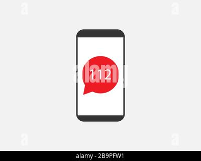 Icona chiamata di emergenza. Illustrazione vettoriale, design piatto. Illustrazione Vettoriale