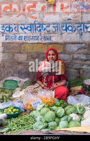 Mercato vegetale Old City Jodhpur Rajasthan India Foto Stock