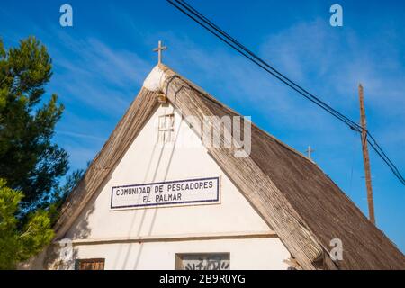 Barraca, architettura tradizionale. El Palmar, provincia di Valencia, Comunidad Valenciana, Spagna. Foto Stock