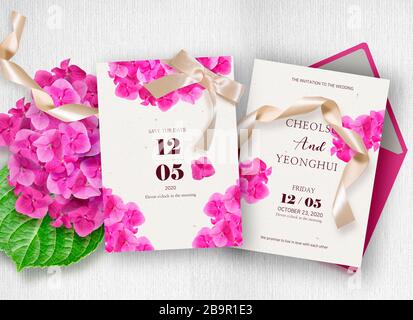 Hydrangea fiore disegno modificabile Foto Stock