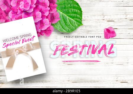 Hydrangea fiore disegno modificabile Foto Stock