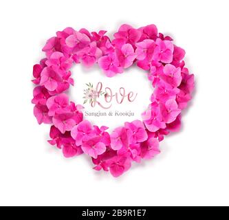 Hydrangea fiore disegno modificabile Foto Stock