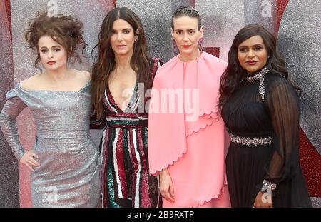 13 giu 2018 - Londra, Inghilterra, Regno Unito - Ocean's 8 European Premiere Photo Shows: Helena Bonham carter, Sandra Bullock, Sarah Paulson e Mindy Kaling Foto Stock