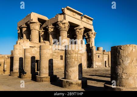 Uno dei più importanti monumenti di Nubia, i Templi di Philae, 12 chilometri a sud di Assuan Foto Stock