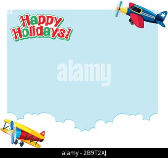 Modello di disegno di sfondo con aerei che volano in cielo illustrazione Illustrazione Vettoriale