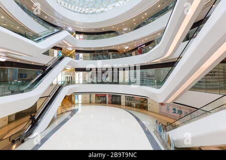 Pechino, Cina – 1 ottobre 2019: Galaxy SOHO Beijing Building shopping Mall negozi architettura moderna in Cina. Foto Stock