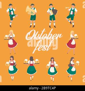 Oktoberfest social media post mockup Illustrazione Vettoriale