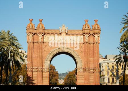 Arc de Triomf a Barcellona, Spagna Foto Stock