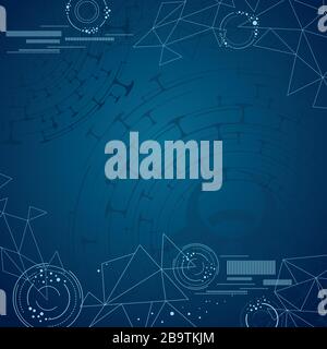 Astratto sfondo blu con segno di rischio biologico Illustrazione Vettoriale