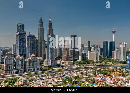 Lo skyline della citta', Kuala Lumpur, Malesia Foto Stock