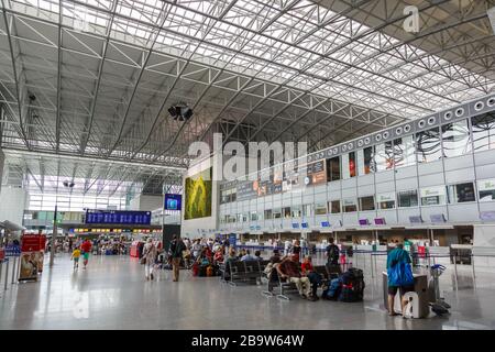 Francoforte, Germania – 27 maggio 2018: Terminal 2 dell'aeroporto di Francoforte (fra) in Germania. Foto Stock