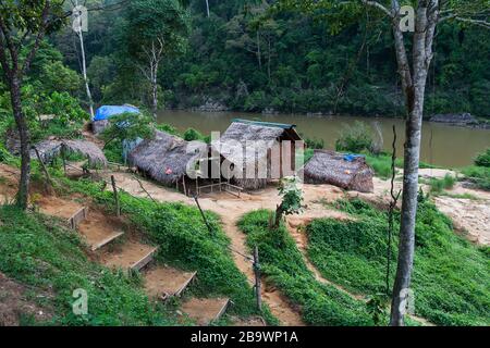 Tribù nel parco nazionale di Taman Negara, Malesia Foto Stock