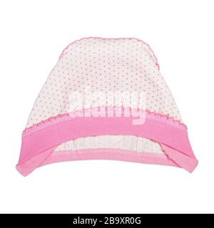 Cappello rosa della bambina isolato su sfondo bianco Foto Stock