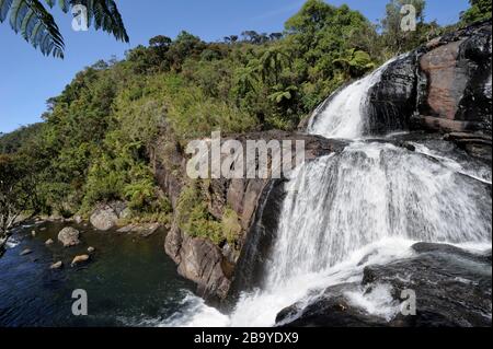 Sri Lanka, Horton Plains National Park, Baker’S Falls Foto Stock