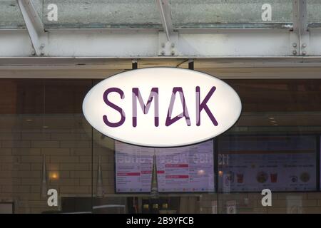 Vancouver, Canada - Febbraio 29,2020: Vista ravvicinata del famoso ristorante 'MAK' nel centro di Vancouver Foto Stock