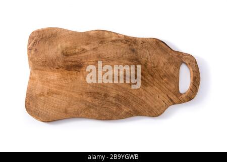 Tagliere vuoto isolato su sfondo bianco Foto Stock