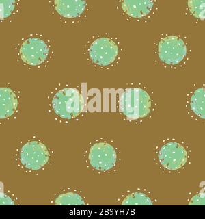 Vettore astratto geometrico doodle corona virus modello con mano dipinta germe irregolare. Grafica, design moderno, assistenza sanitaria, infografica, packaging. Illustrazione Vettoriale