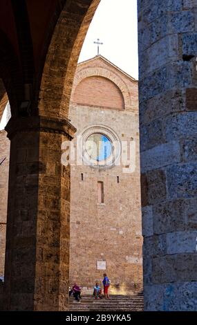 Particolare ,Collegiata della Cattedrale di Santa Maria Assunta, San Gimignano, Toscana, Italia, Europa Foto Stock