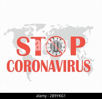 Stop Covid-19 - la Pandemia di Coronavirus nel mondo. Illustrazione Vettoriale